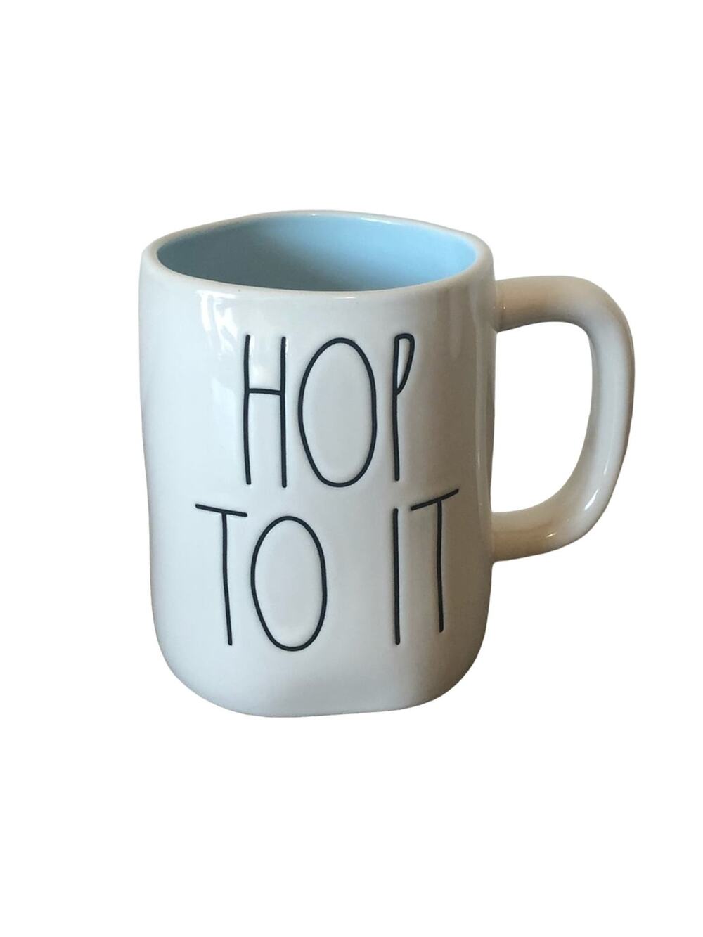 Rae Dunn Hop to It Easter Mug With Light Blue Interior - NWT